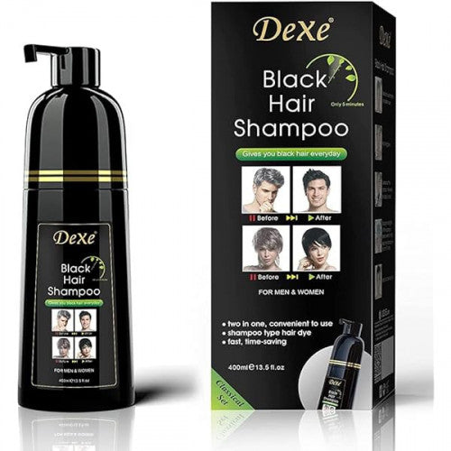 Champú de tinte para el cabello negro instantáneo, color negro semipermanente, paquetes de 5/10 (10 unidades, negro)