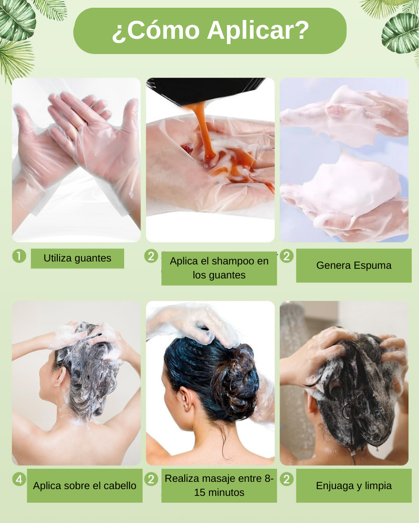 Champú de tinte para el cabello negro instantáneo, color negro semipermanente, paquetes de 5/10 (10 unidades, negro)